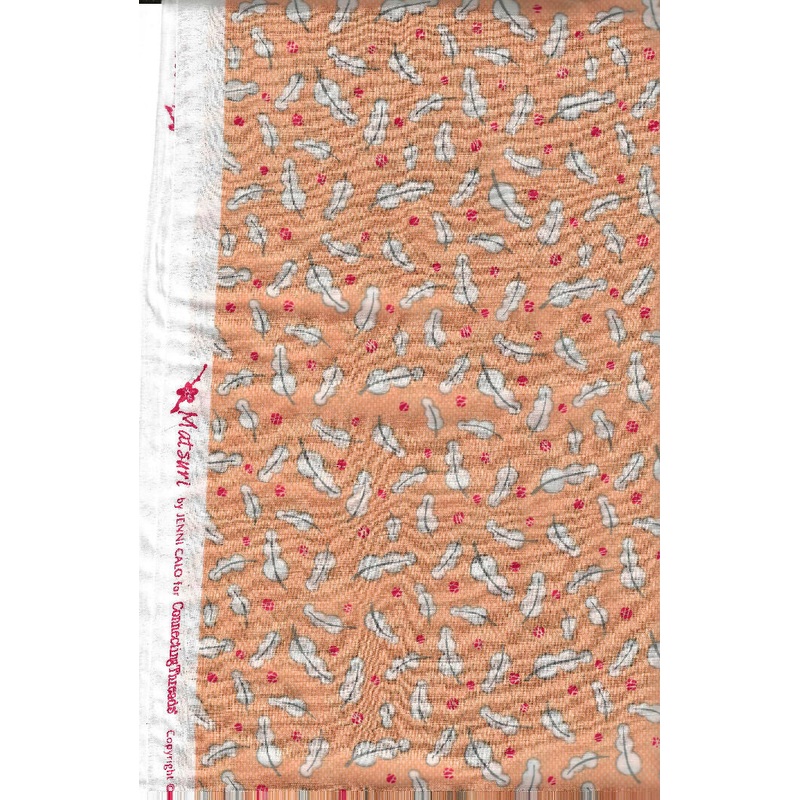 Yoshino Blossoms Lawn Peach, Matsuri by Jenni Calo for Connecting Threads fabric, 2 yards