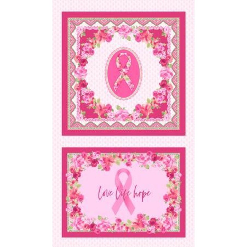 p043 Multi Love Pink Scarf & Pillow Panel