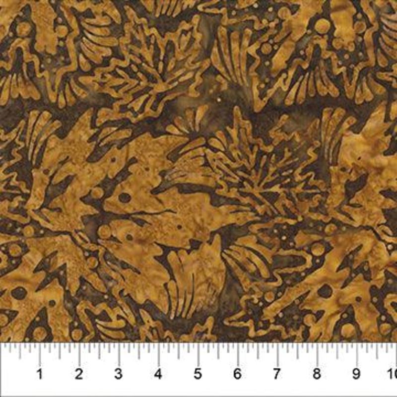 PAINTED LEAVES MOCHA Batik