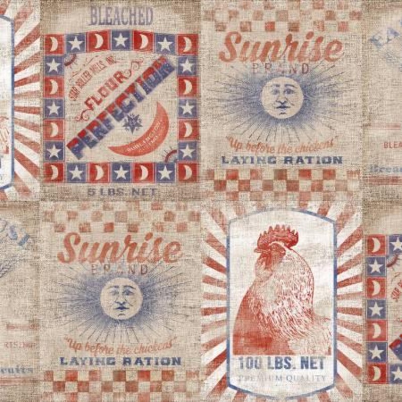 Patriotic Summer Tan Flour Sacks Patriotic