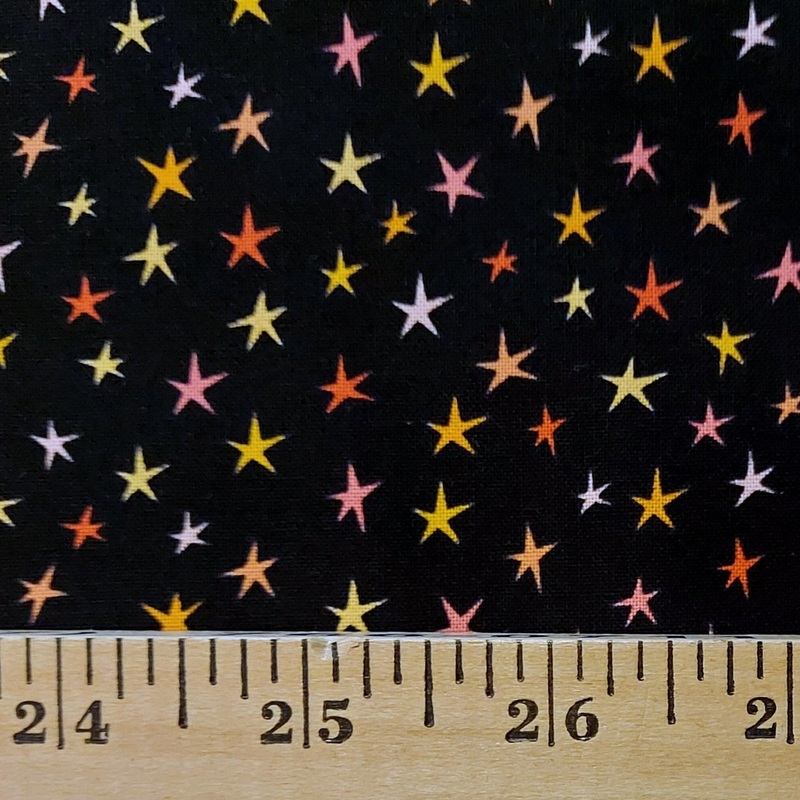 Poppie Cotton Kitty Loves Candy Sparkly Stars Black KC23918