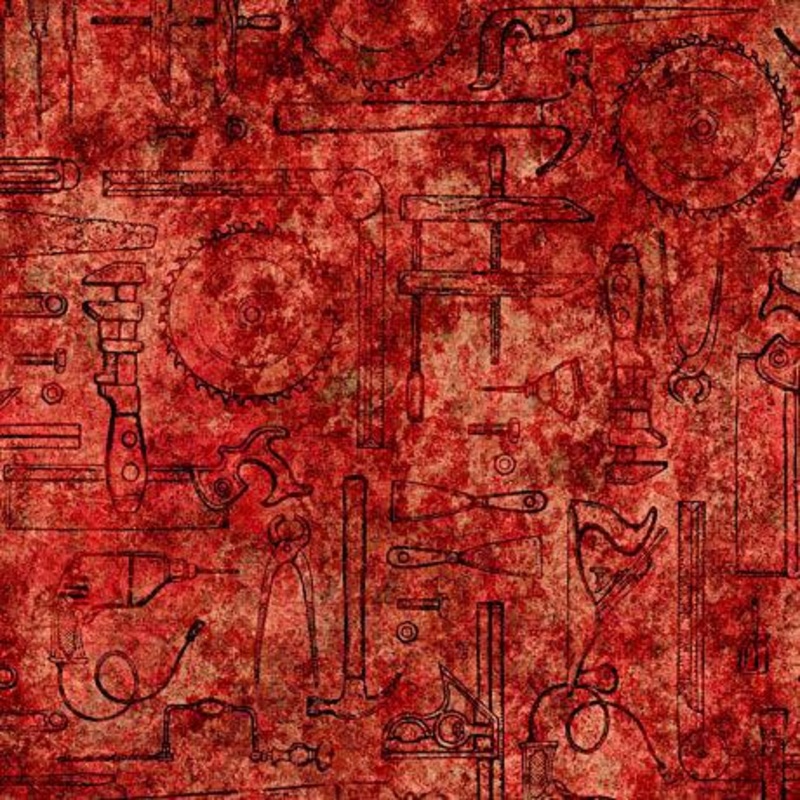 QT Fabrics Measure Twice 1649- 29555-R Linear Tools Red