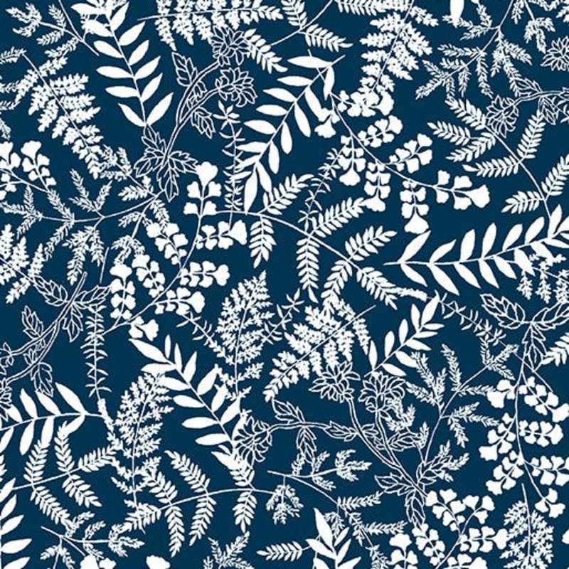 Rhapsody Fern Garden Navy/White