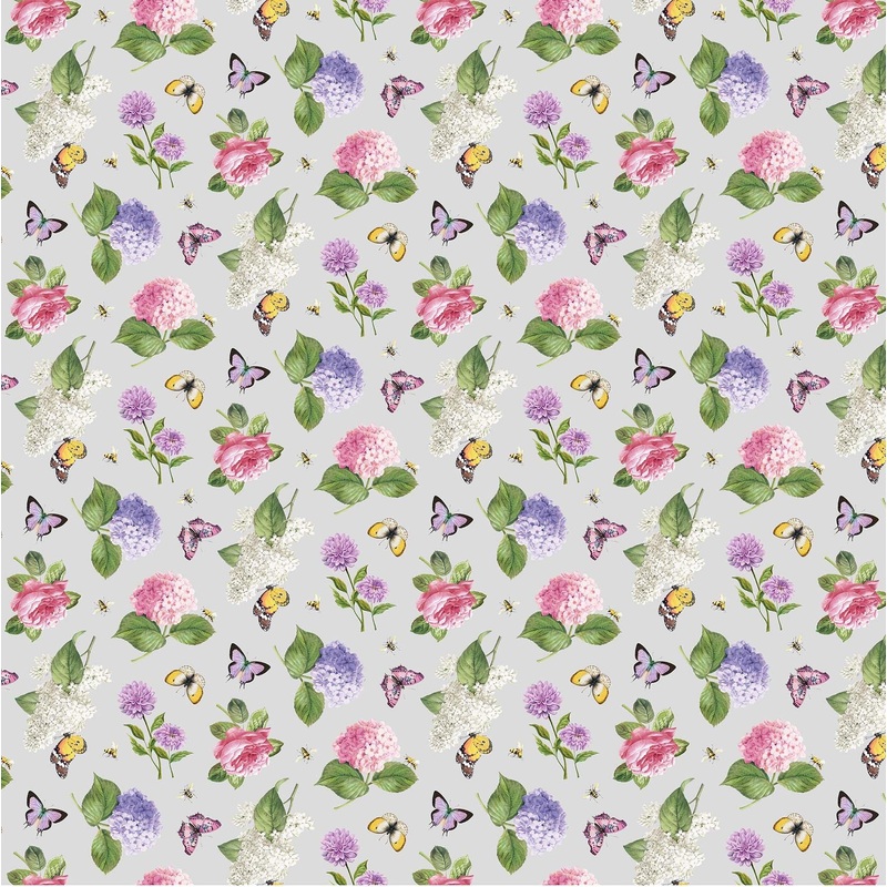 SCENTED GARDEN LIGHT GRAY Floral Toss
