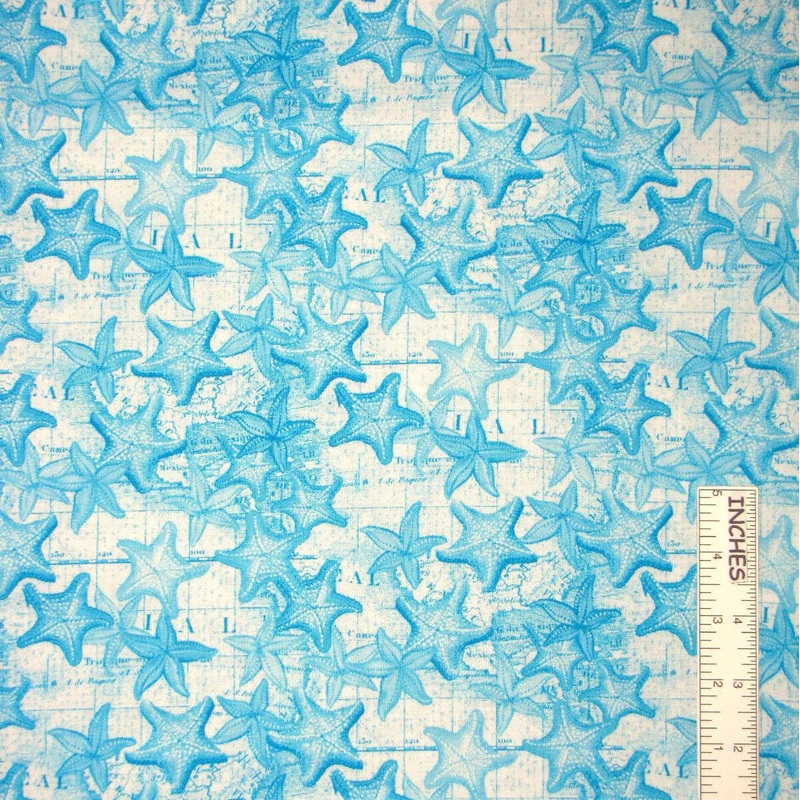 Windham Fabrics Wish High Tide Aqua Starfish
