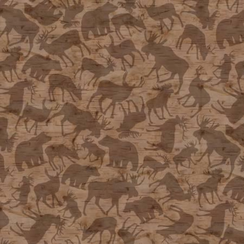 Woodland Haven Brown Animal Silhouette Flannel