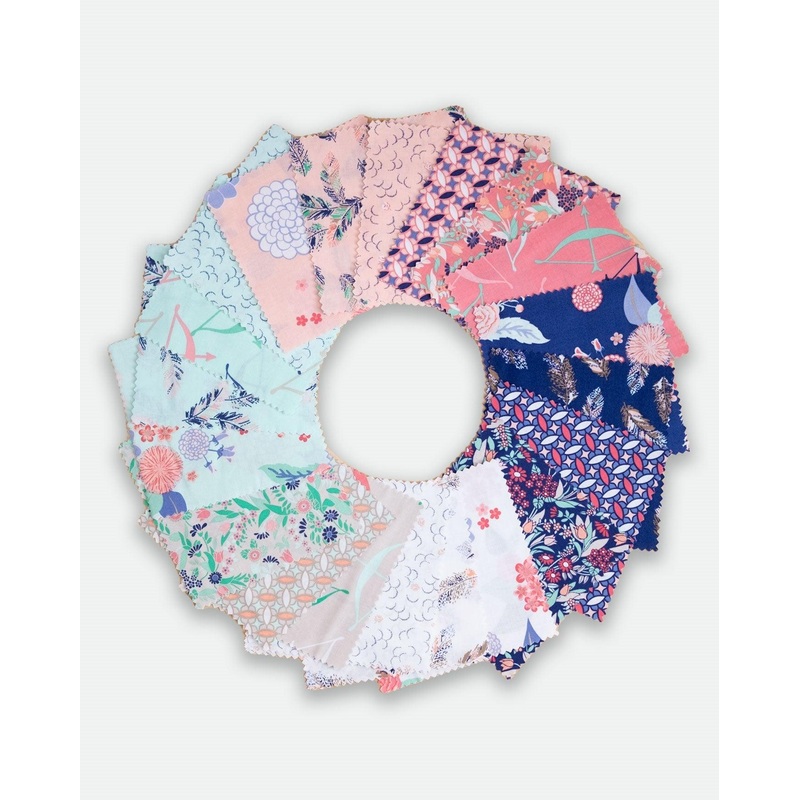 42 pieces Charm Pack - Boundless Wanderlust (Mint) Collection - 5 in x 5 in