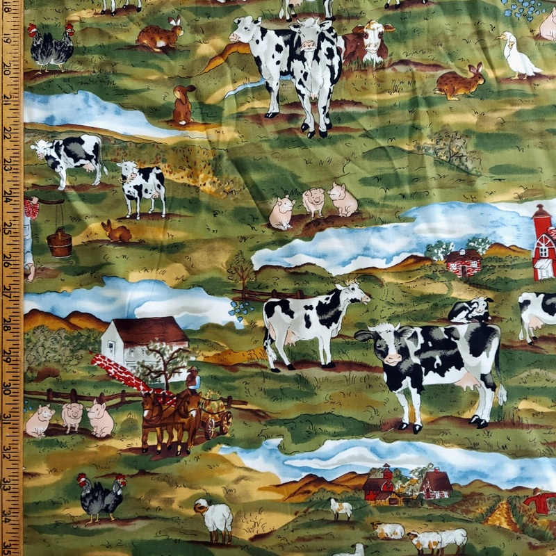 Alexander Henry Fabrics Farm with Animals 14127C