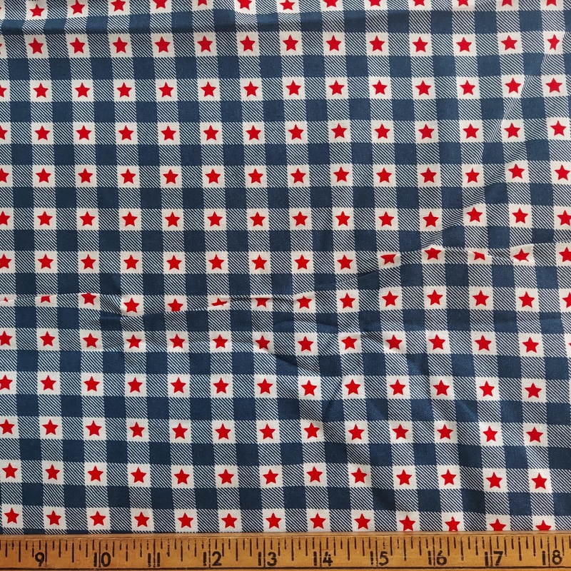 BOLT END 33" LONG Emma and Mila Red, White, and Blue Check Stars