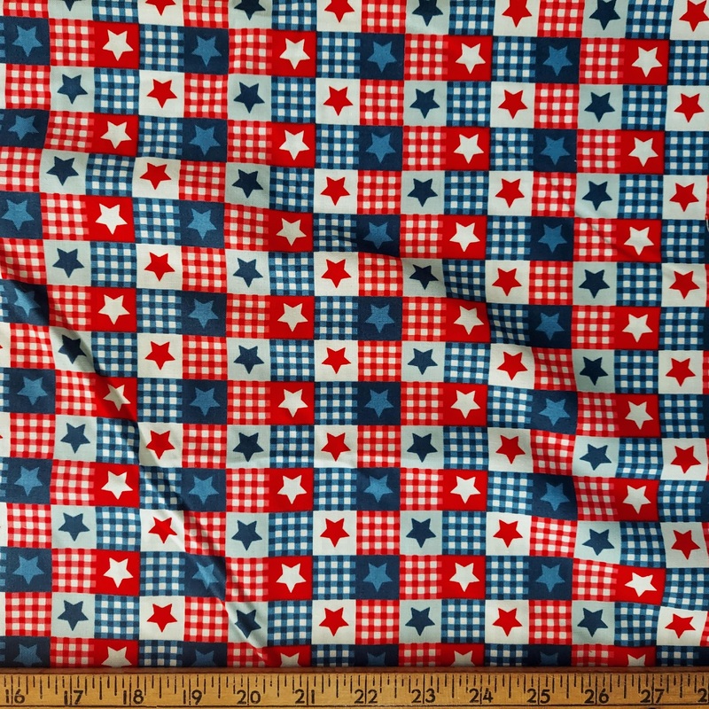Emma & Mila Red, White, and Blue Stars and Gingham Squares