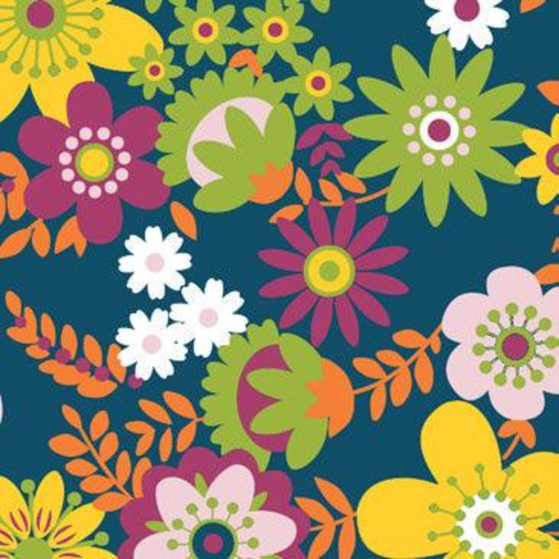 Fabulous Modern Floral Navy