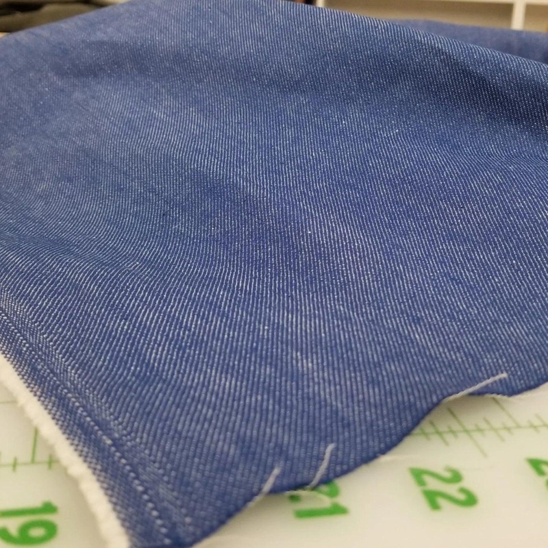 Japan Cotton Linen Colored Denim Medium Sky Blue Non-Stretch Woven 9oz- by the yard