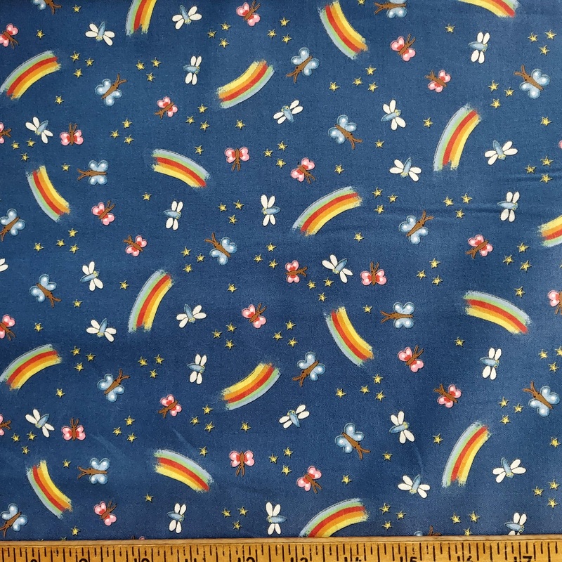 Northcott 2341 Zoology Blue with Butterflies
