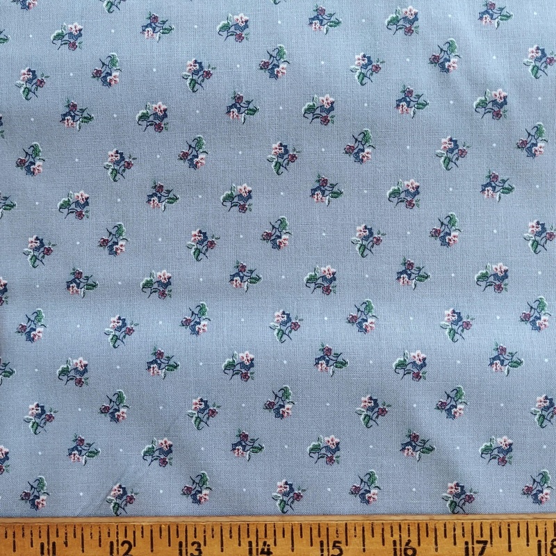 Ozark Calico by Fabri Quilt Denim Blue Calico
