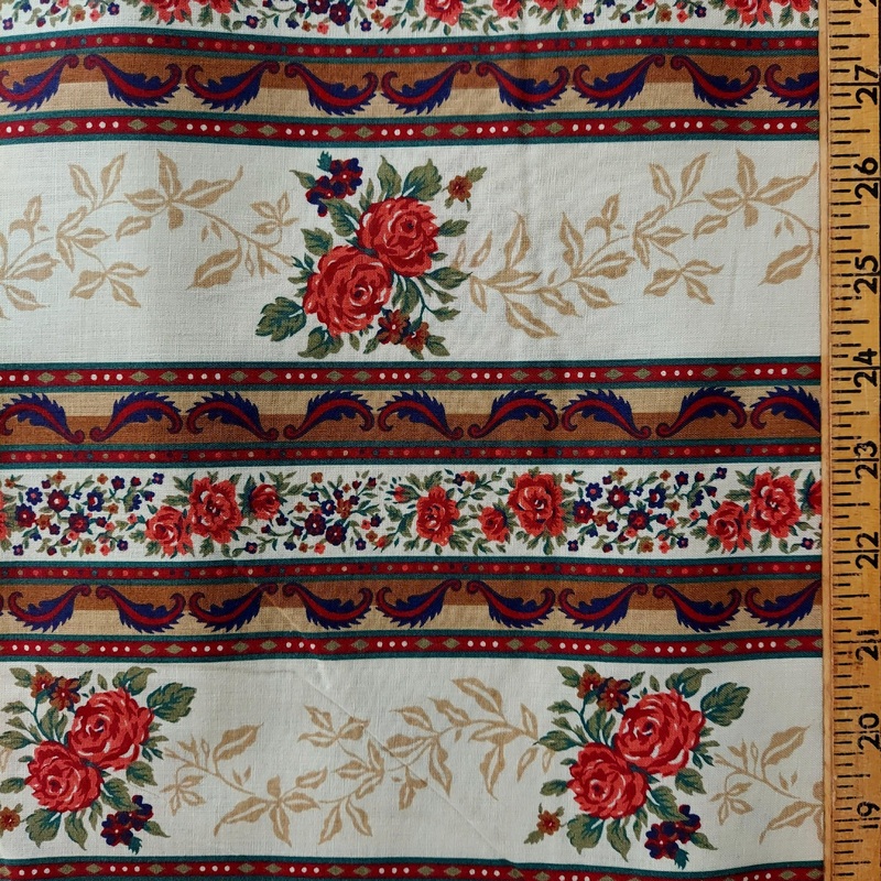 Ozark Calico Tan Floral Stripe