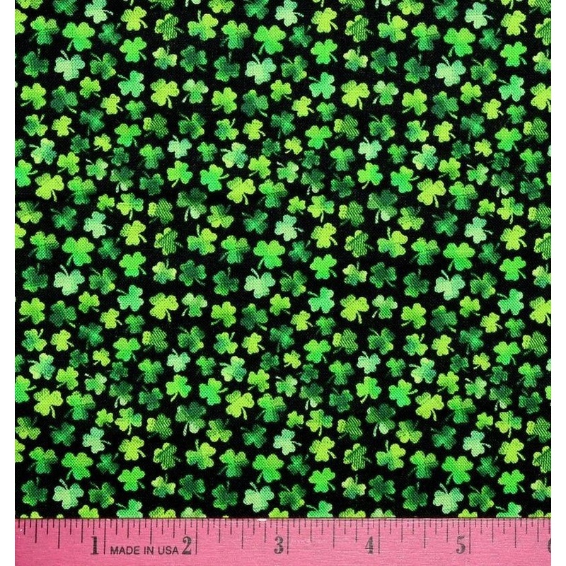 Packed Shamrocks on Black