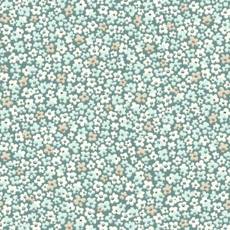 QT Fabric Brielle Garden 1649-29048-Q Packed Floral Blue