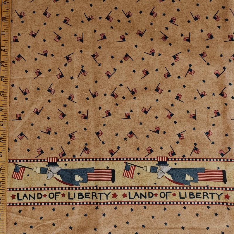 South Sea Imports Mumms the Word 1622 Tan Border Print