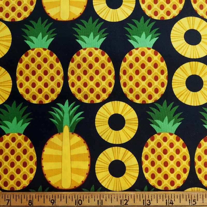 Timeless Treasures Hoodies Collection Pineapples C8385