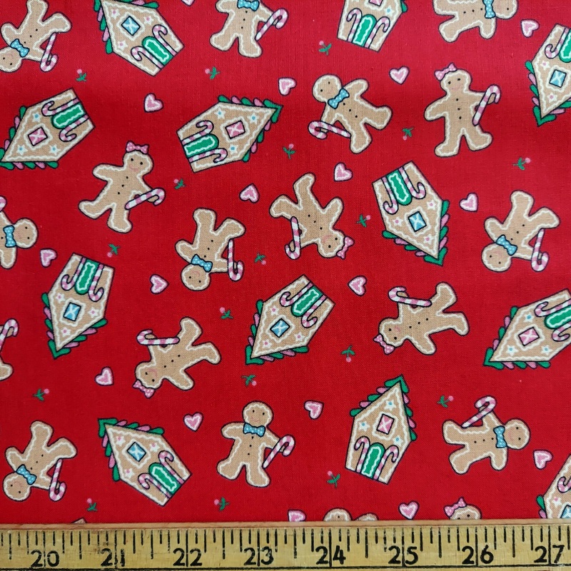 Wamsutta A Christmas Gathering 9073 Gingerbread on Red