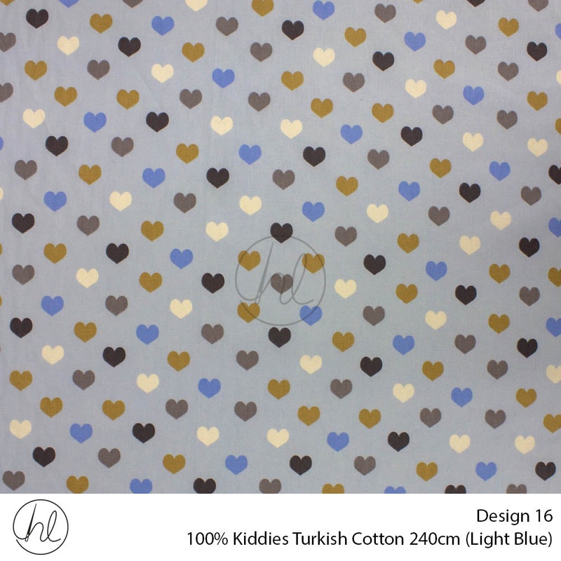 100% Kiddies Turkish Cotton Design 16 240cm Per M Light Blue