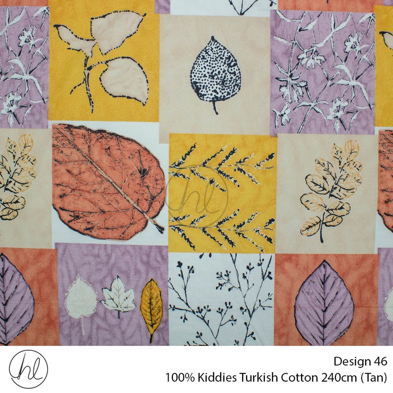 100% Kiddies Turkish Cotton Design 46 240cm Per M Tan
