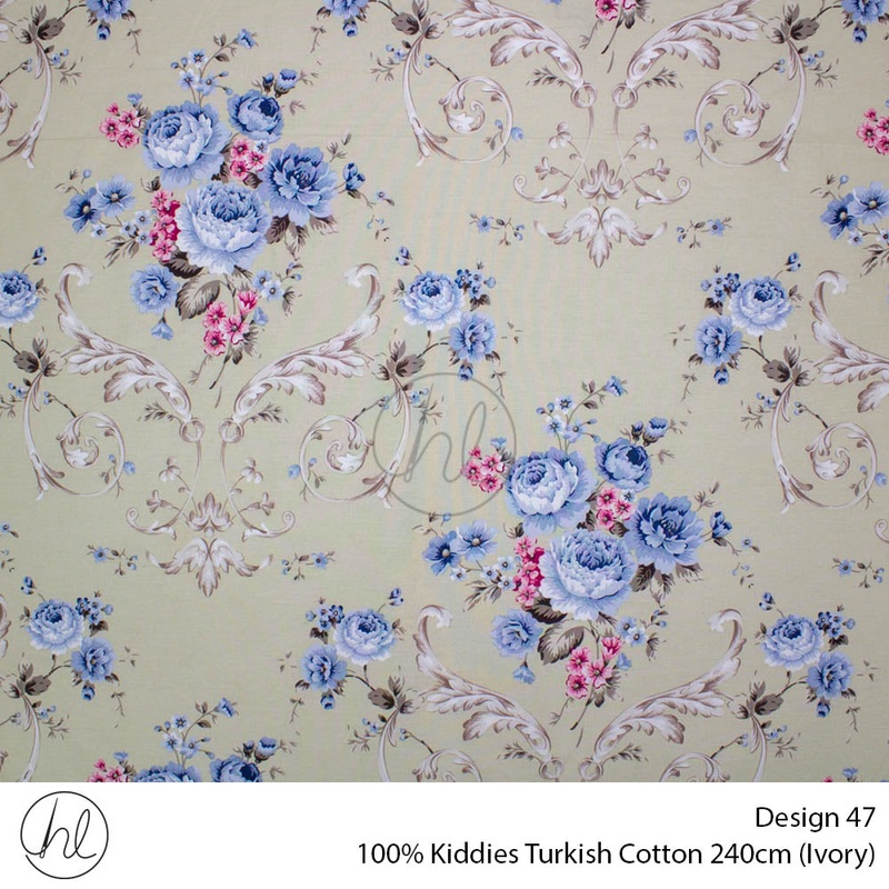 100% Kiddies Turkish Cotton Design 47 240cm Per M Ivory