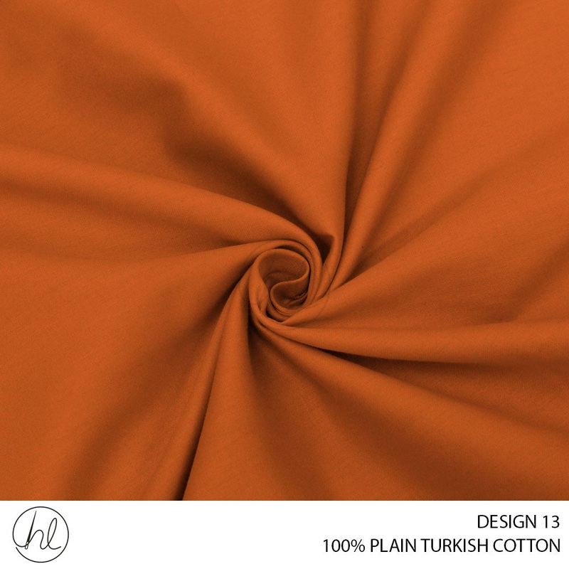 100% PLAIN TURKISH COTTON DESIGN 13 240CM WIDE PER M ORANGE