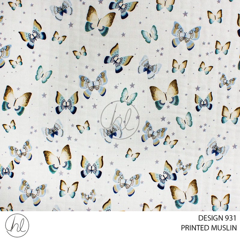 C/D MUSLIN PRT BUTTERFLY 400 DUCK EGG ROLL 001 1