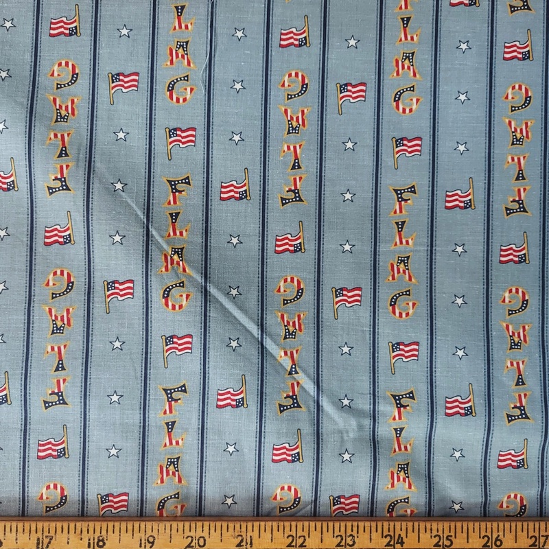 Classic Cottons Born on the 4th of July 3783 B Flag Text