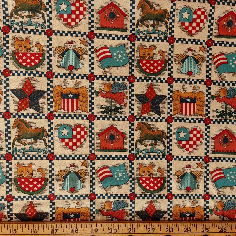 Concord House Quilters Folk Art 4547 Squares Tan