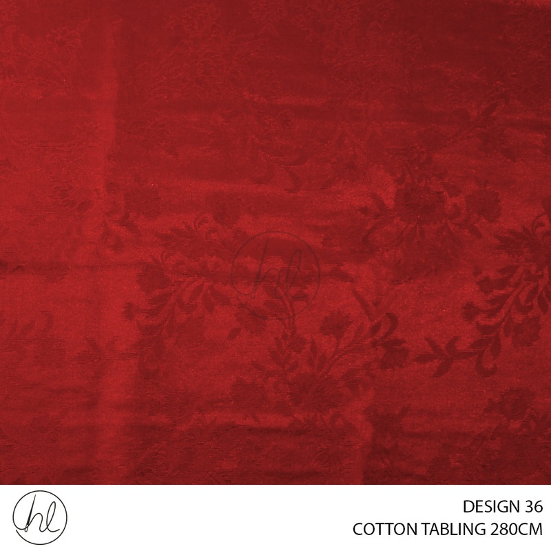 COTTON TABLING DESIGN 36 280CM PER M RED
