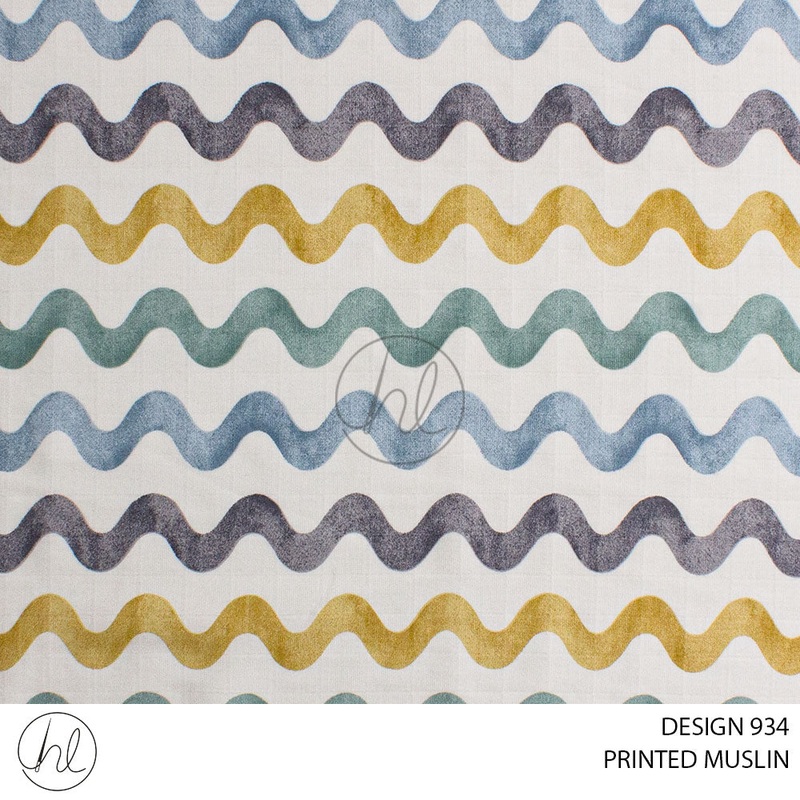 MUSLIN PRT WAVES DUCK EGG ROLL ROLL 001