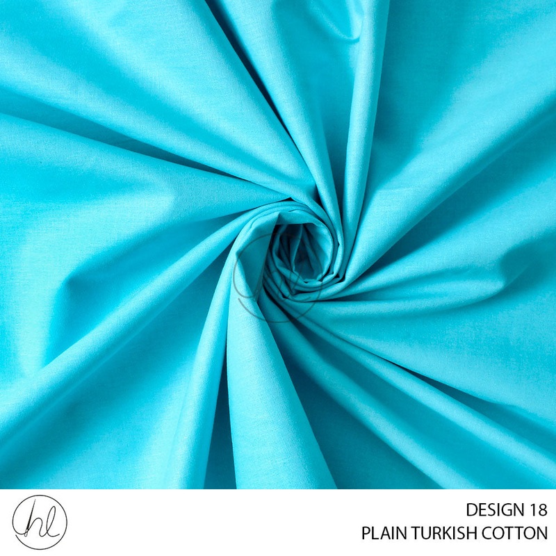PLAIN TURKISH COTTON DESIGN 18 AQUA 235CM PER M