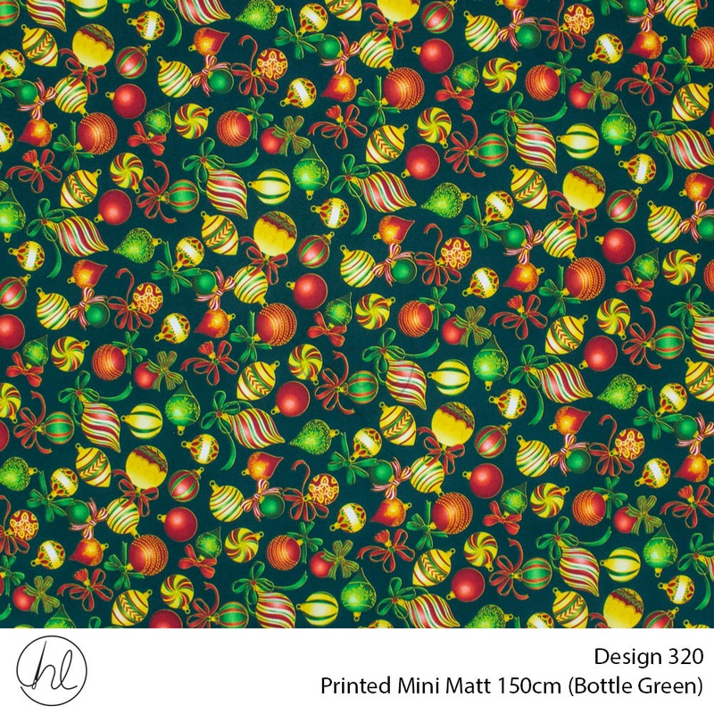 Printed Mini Matt Design 320 150cm Per m Bottle Green fabric
