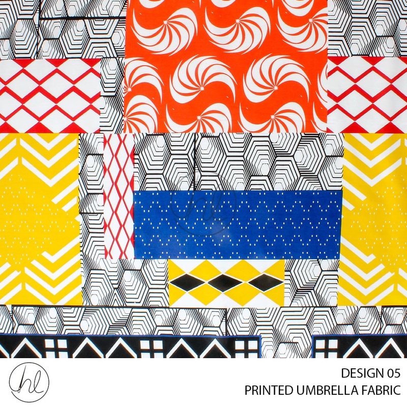 PRINTED UMBRELLA FABRIC SWIRL NDEBELE DESIGN 05 BLUE/WHITE 235CM0 PER M