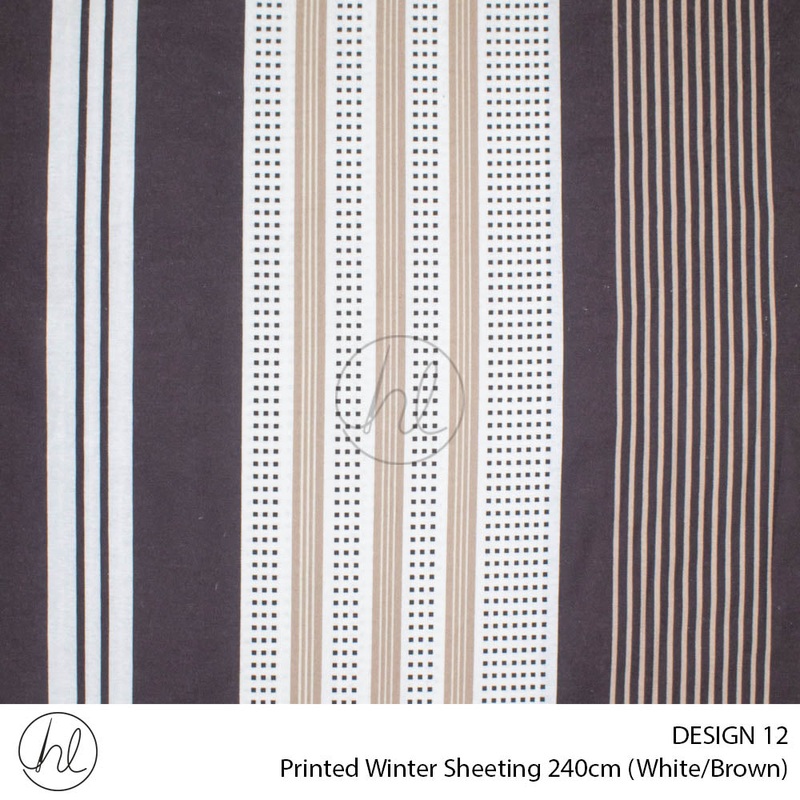 Printed Winter Sheeting Design 12 Chocolate/Beige 240cm Wide