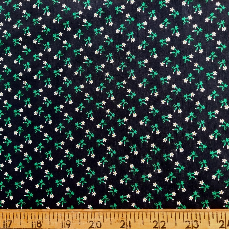 VIP Cranston Calico White flowers on Black