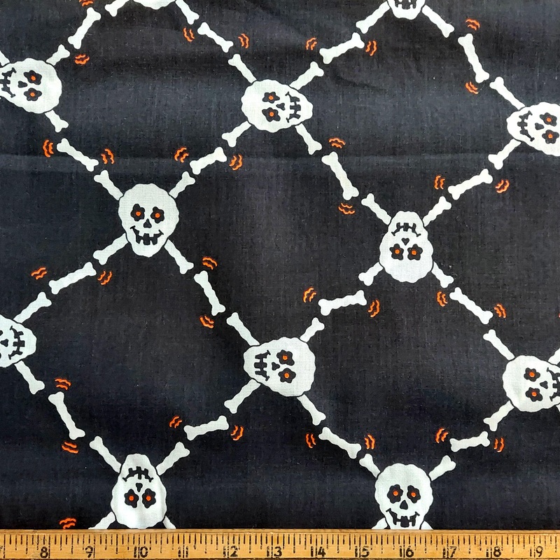 Wamsutta Sew Scary Skull and Cross Bones 60" Wide