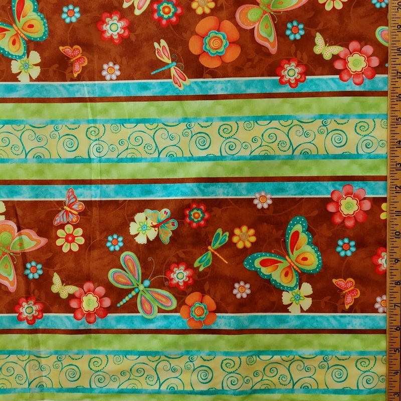 Wilmington Prints Happy Blooms Stripe 42338