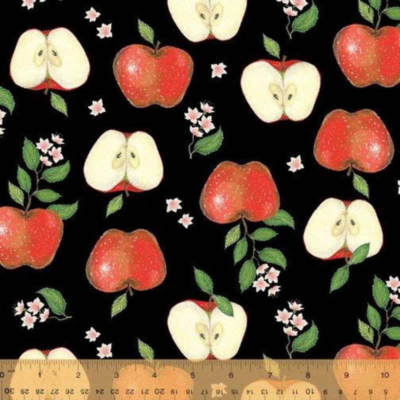 Windham Fabrics Just Fruit Apples on Black 53312-2