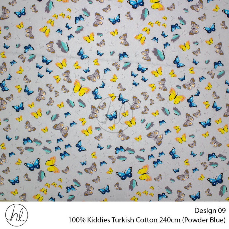 100% Kiddies Turkish Cotton Design 09 240cm Per M PowderBlue