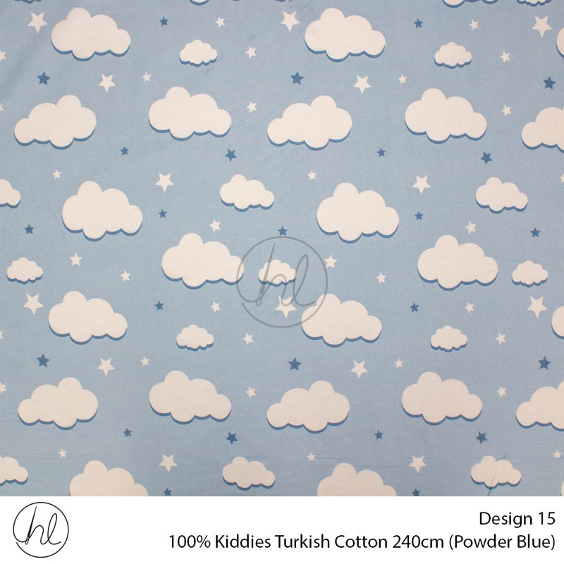 100% Kiddies Turkish Cotton Design 15 240cm Per M Powder Blue
