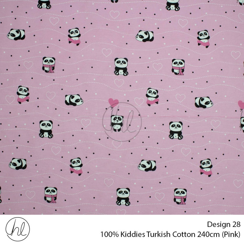 100% Kiddies Turkish Cotton Design 28 240cm Per M Pink