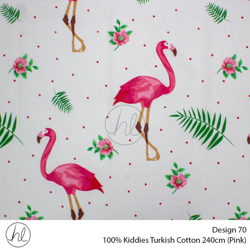 100% Kiddies Turkish Cotton Design 70 240cm Per M Pink