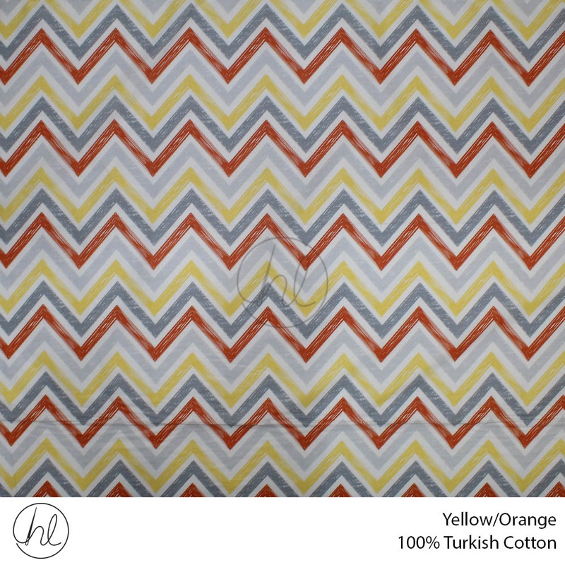 100% Kiddies Turkish Cotton Design 87 240cm Per M White/Orange