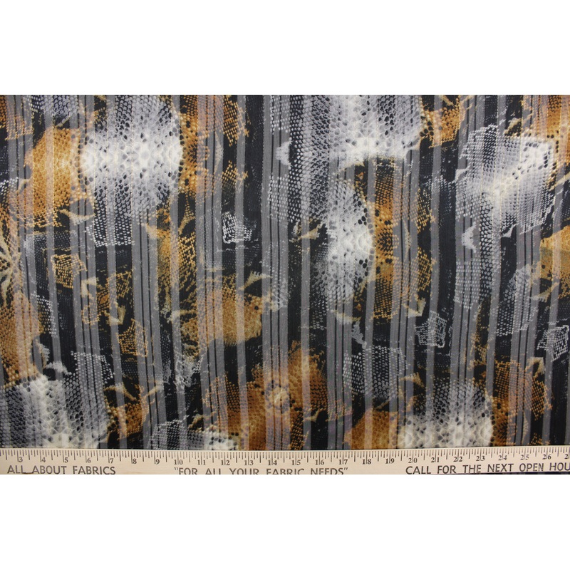 Chiffon Snakeskin Print Fabric in Black