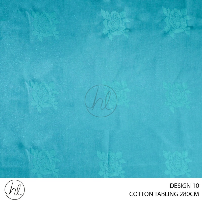 COTTON TABLING DESIGN 10 280CM PER M OCEAN