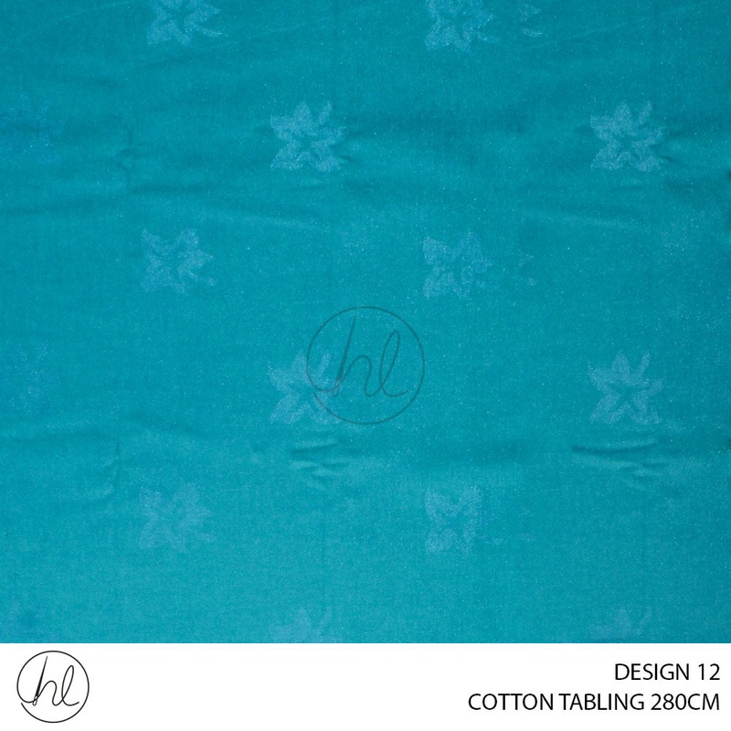 COTTON TABLING DESIGN 12 280CM PER M OCEAN