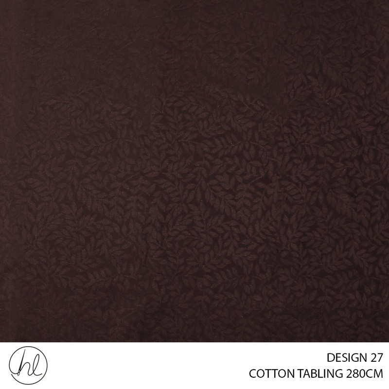 COTTON TABLING DESIGN 27 280CM PER M NUTMEG